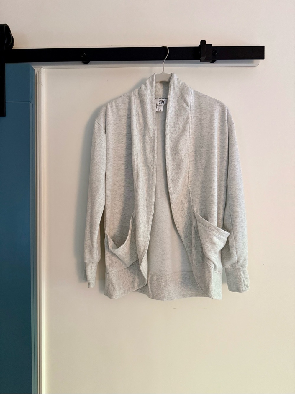 Athleta Light Gray Open-Front Shawl Cardigan